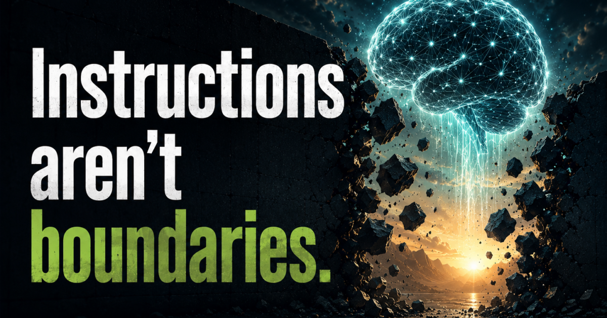 Instructions aren’t boundaries. To an AI, they’re context.
